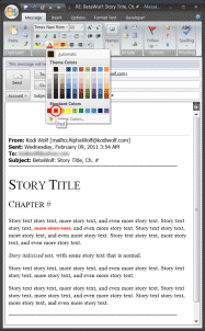screen shot of Outlook 2007