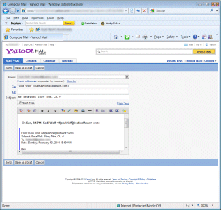 screen shot of Yahoo!